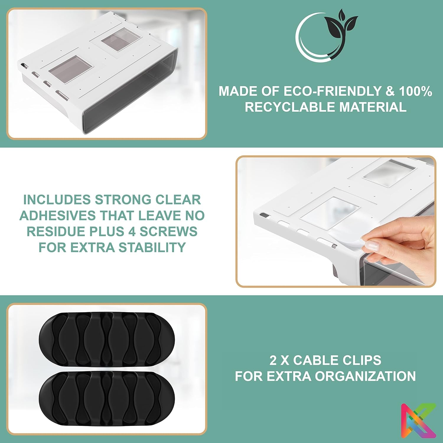 X-Large under Cabinet Drawers Slide Out W/ 2 Cable Clips - Screw on Drawer for Desk, Stick on under Desk Drawers under Shelf Drawer under Desk Storage Drawers Attachment under Table Drawer