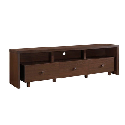 Elegant Modern TV Stand for Tvs up to 75" with Storage, Wood-Like Finish, Hickory Brown RTA-8895-HRY