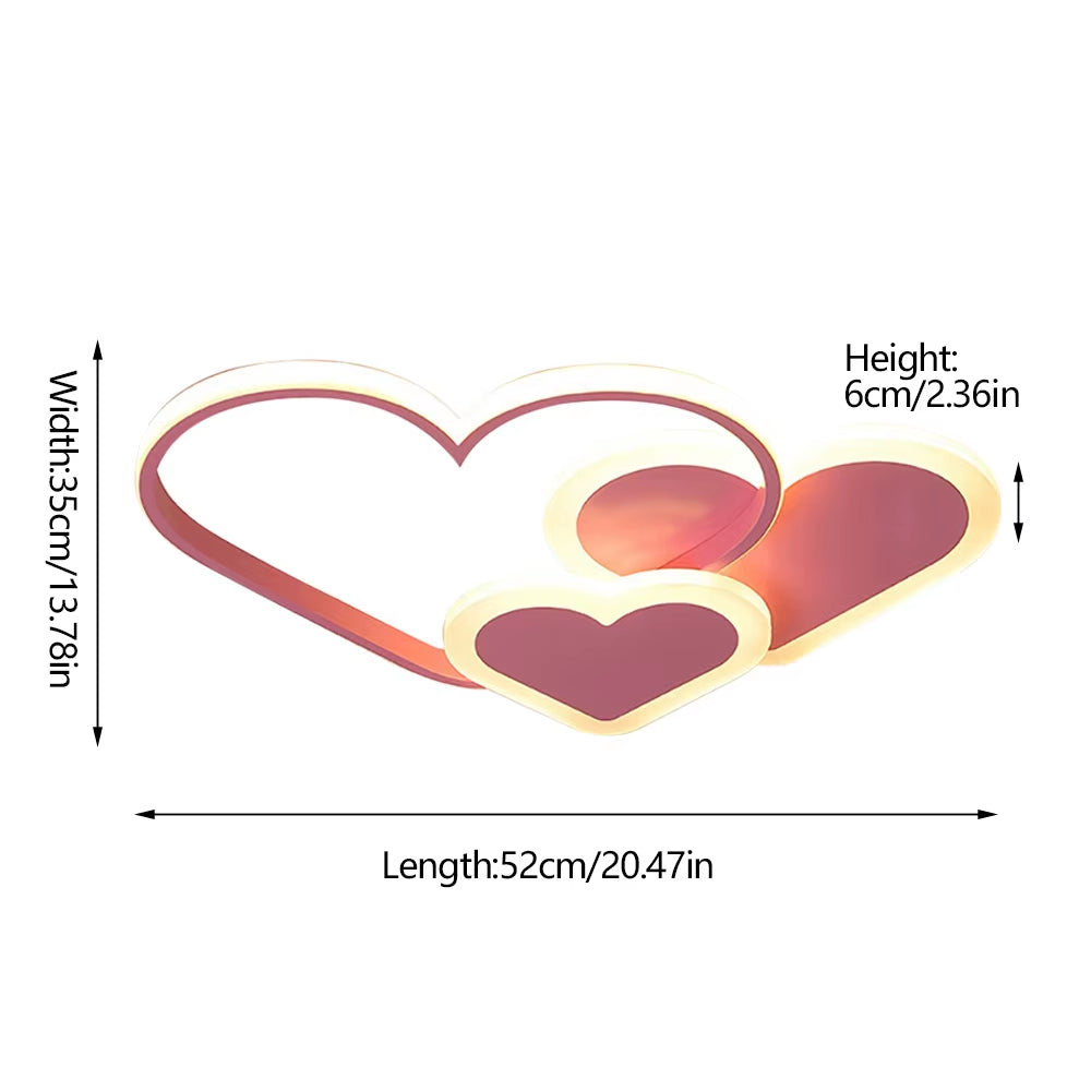Modern Minimalist LED Ceiling Lighting Heart Shape Children'S Room Light Creative Nordic Style Home Decor Lamp White Pink