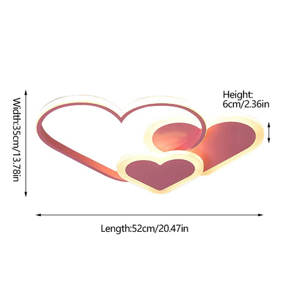 Modern Minimalist LED Ceiling Lighting Heart Shape Children'S Room Light Creative Nordic Style Home Decor Lamp White Pink