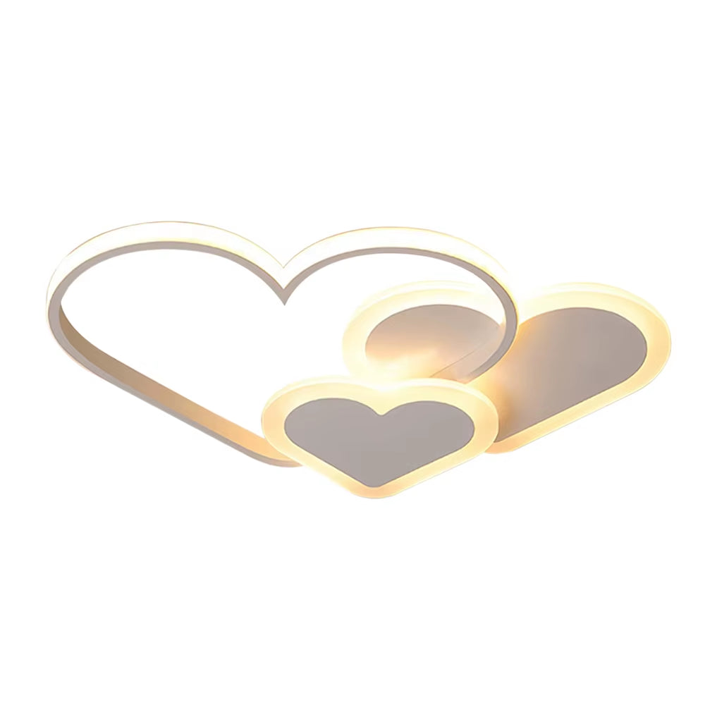 Modern Minimalist LED Ceiling Lighting Heart Shape Children'S Room Light Creative Nordic Style Home Decor Lamp White Pink