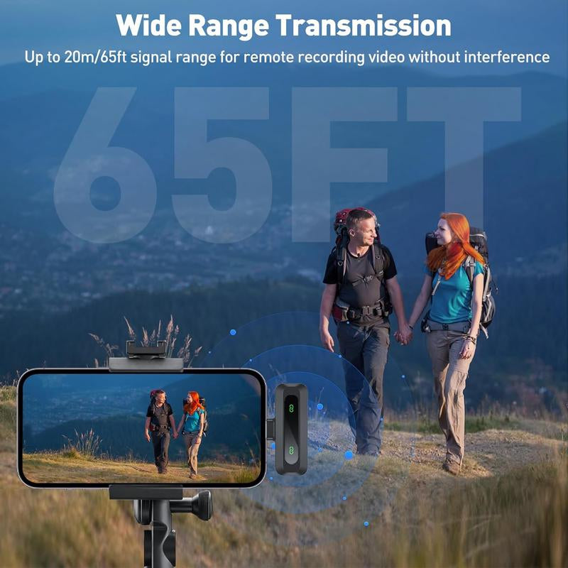 HITOZON Wireless Lavalier Microphone for iPhone & Android – Plug-and-Play Pro Mic for Clear Audio, Perfect for TikTok, YouTube, Interviews, and More!
