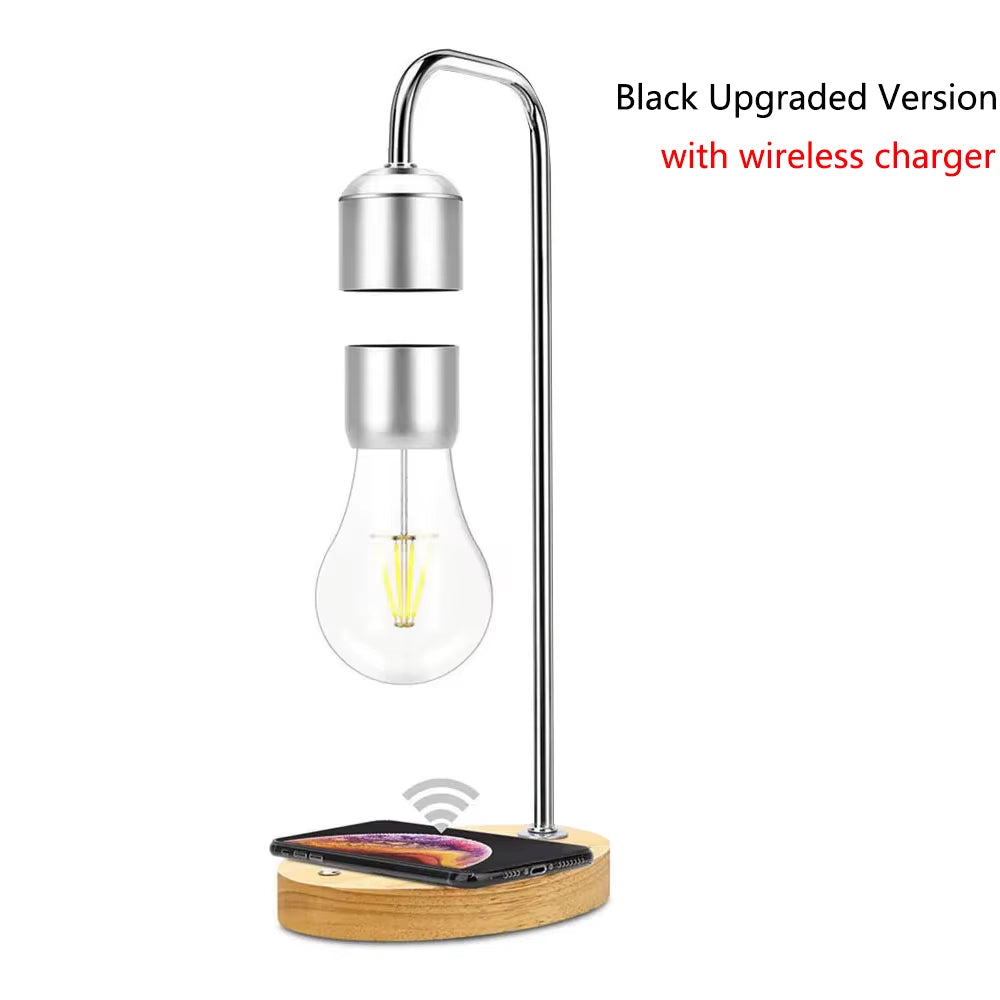 Wireless Charging Magnetic Levitating Floating Wireless LED Light Bulb for Desk Lamp Home Room Office Decor Unique Gift